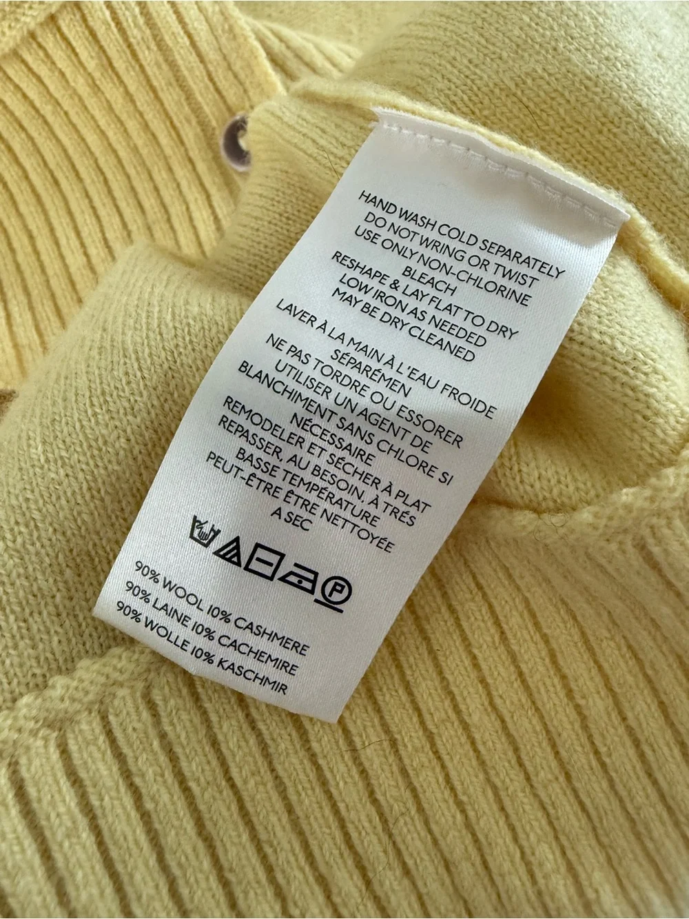Free People Butter Yellow Wool Cardigan, Nocturnal Cardi Sweater, Large